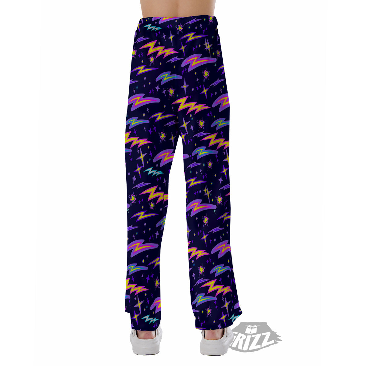 Purple Lightning Flashes Print Pattern Pajama Pants-grizzshop