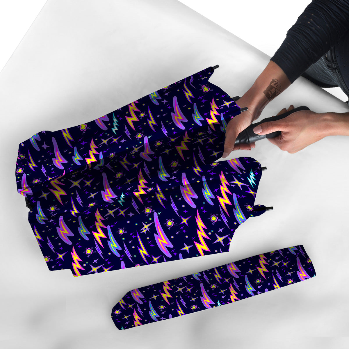Purple Lightning Flashes Print Pattern Umbrella-grizzshop