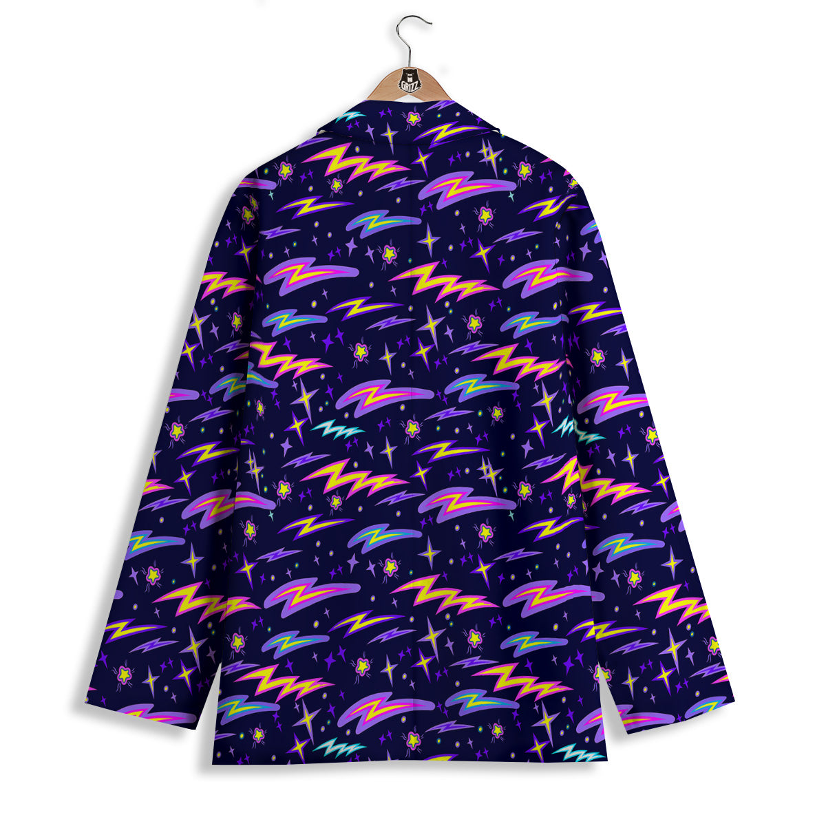 Purple Lightning Flashes Print Pattern Women's Blazer-grizzshop