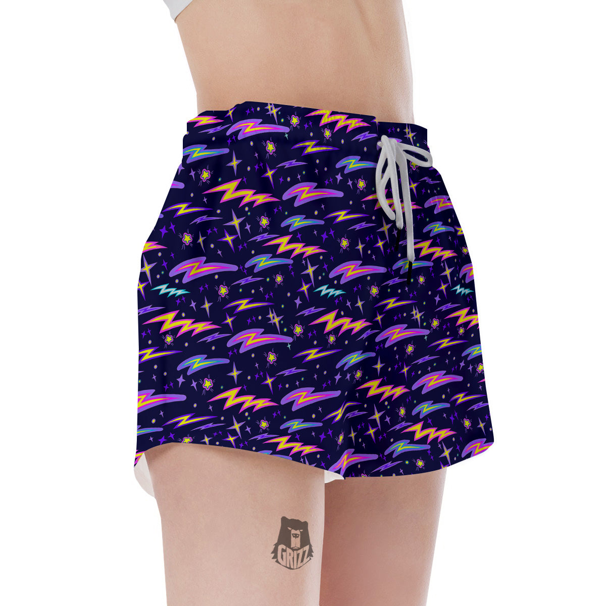 Purple Lightning Flashes Print Pattern Women's Shorts-grizzshop