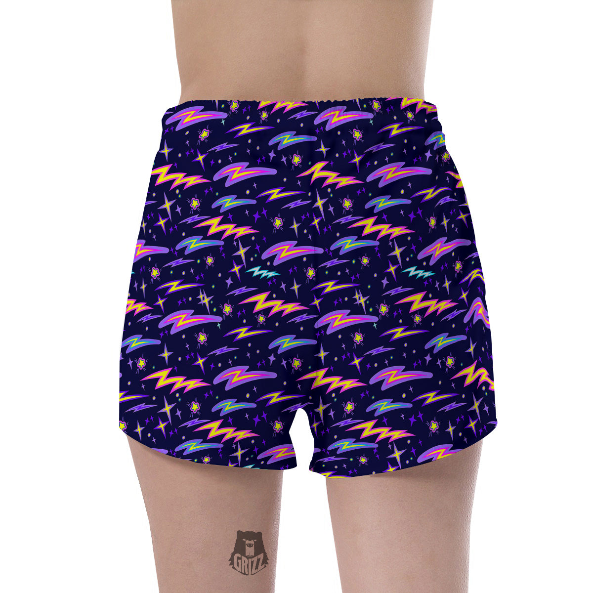 Purple Lightning Flashes Print Pattern Women's Shorts-grizzshop
