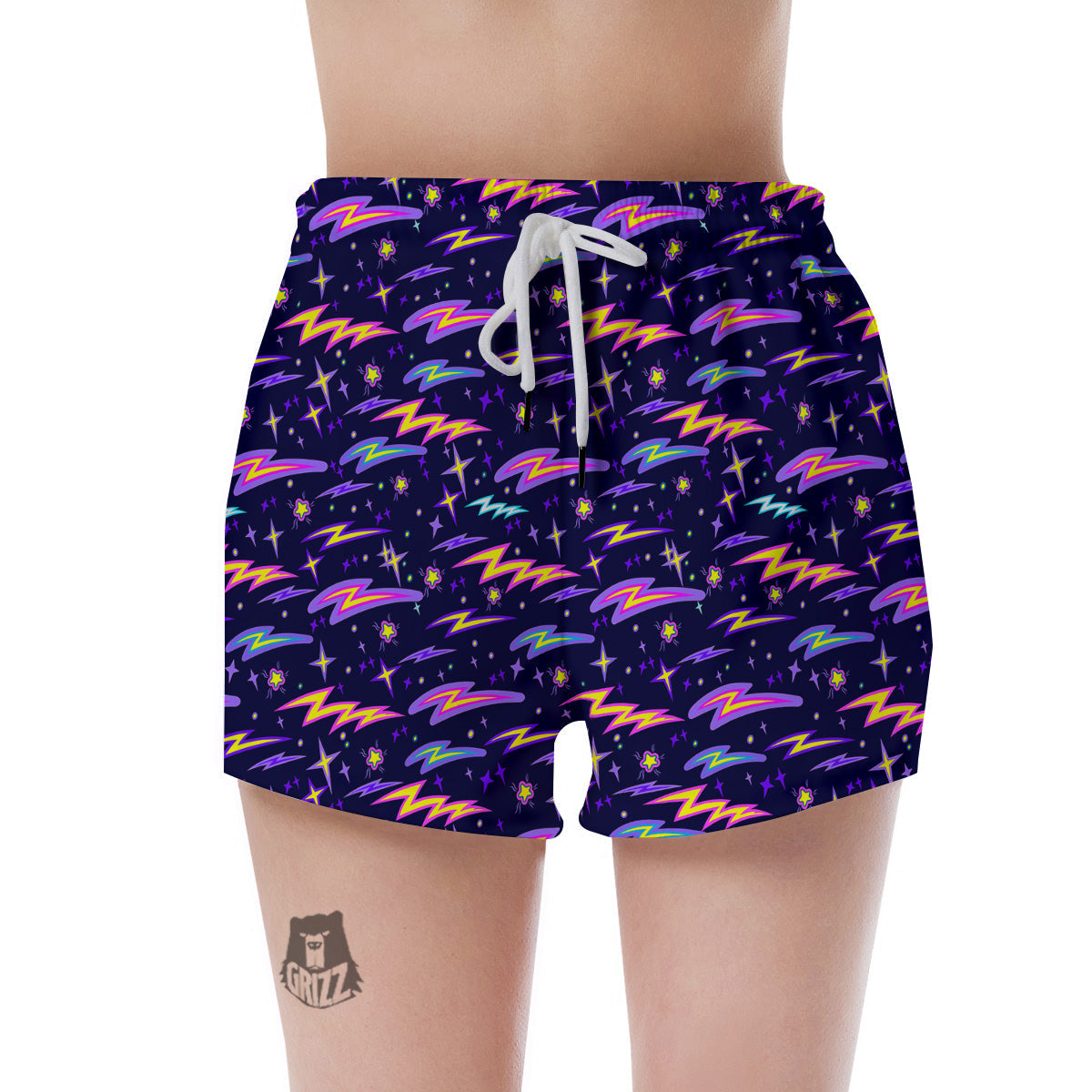 Purple Lightning Flashes Print Pattern Women's Shorts-grizzshop