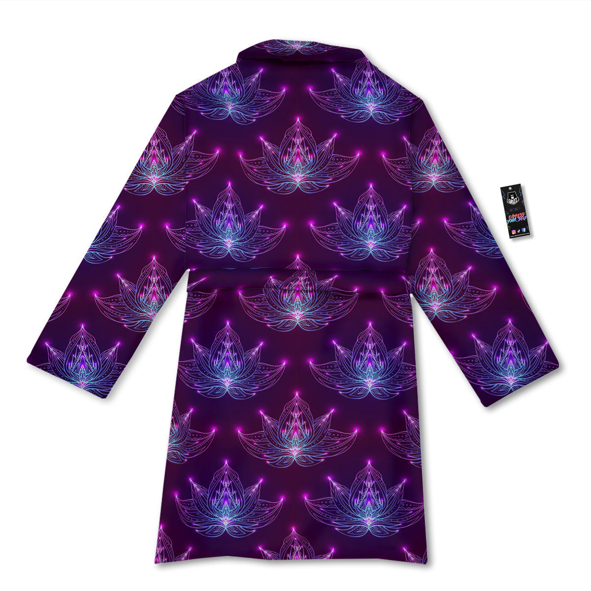 Purple Lotus Boho Print Pattern Bathrobe-grizzshop