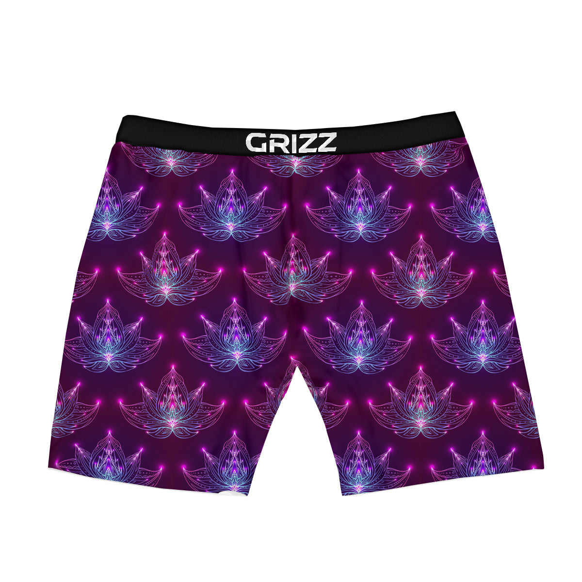 Purple Lotus Boho Print Pattern Boxer Briefs-grizzshop