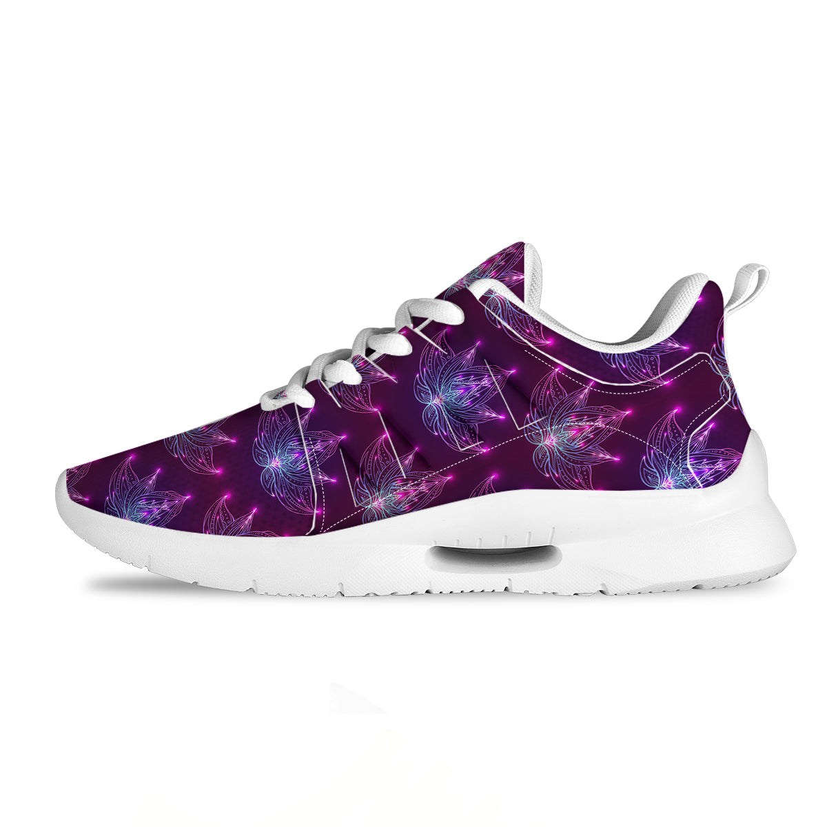 Purple Lotus Boho Print Pattern Tennis Shoes-grizzshop