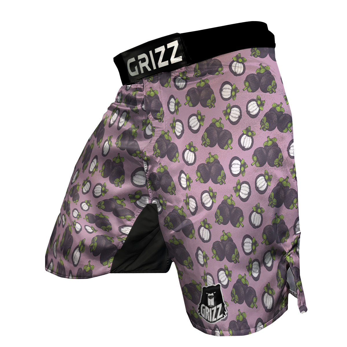 Purple Mangosteen Drawing Print Pattern MMA Shorts-grizzshop