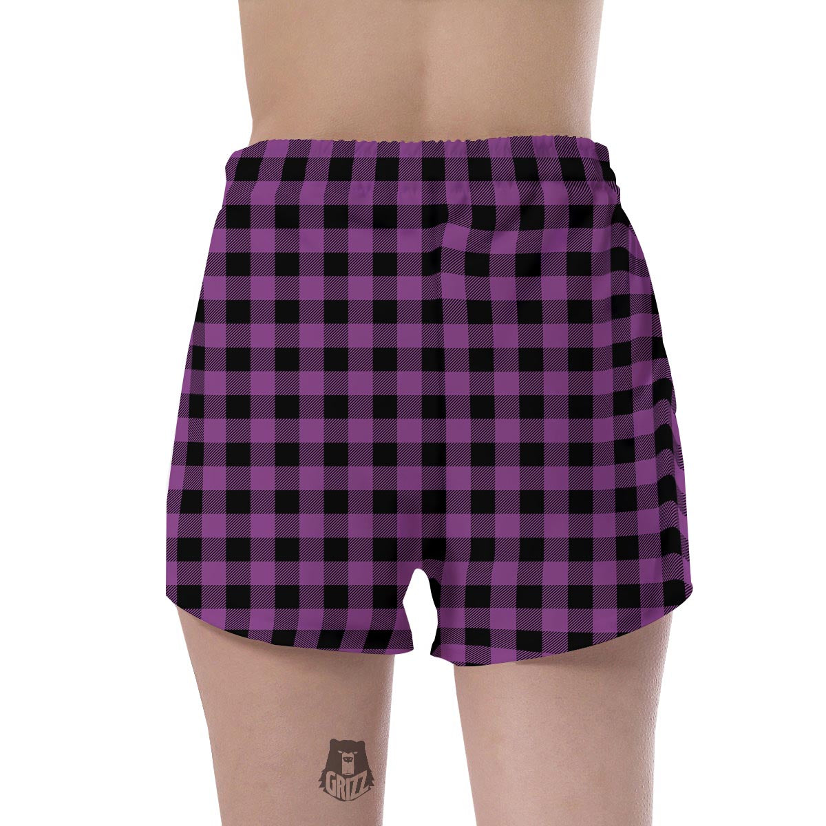 Purple Plaid Women's Shorts-grizzshop