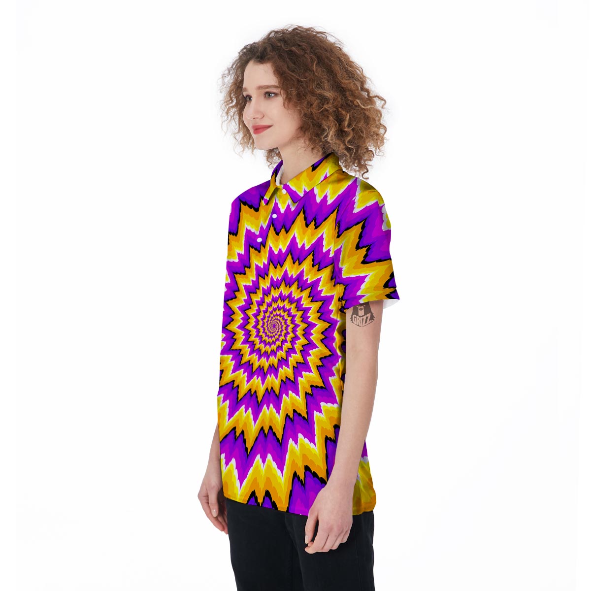 Purple Psychedelic Optical illusion Women's Golf Shirts-grizzshop