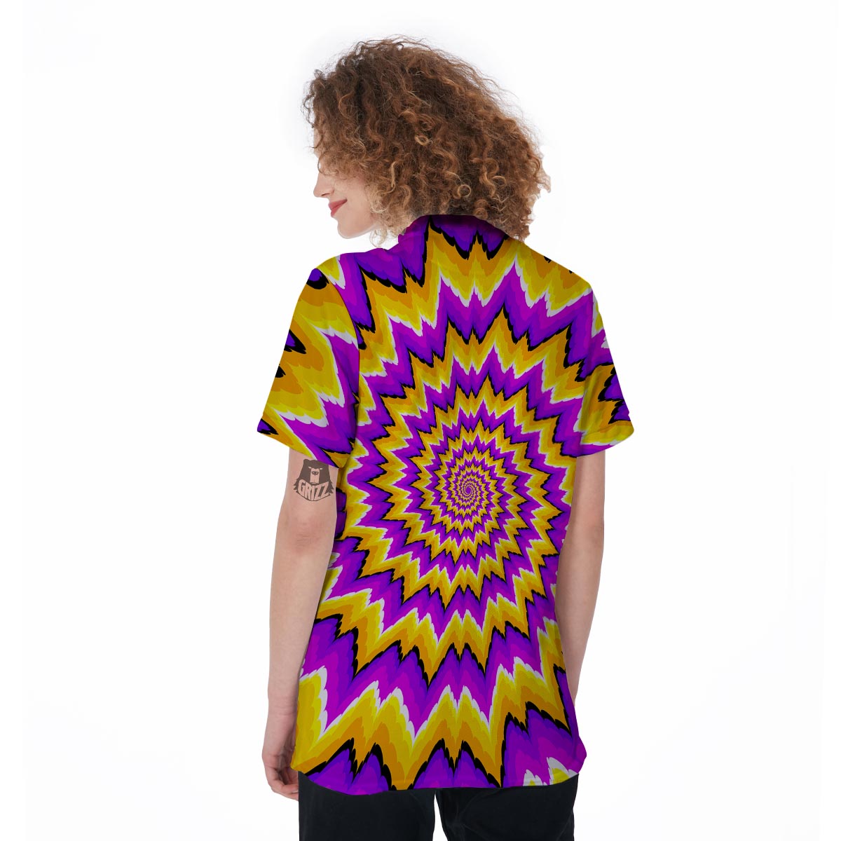 Purple Psychedelic Optical illusion Women's Golf Shirts-grizzshop