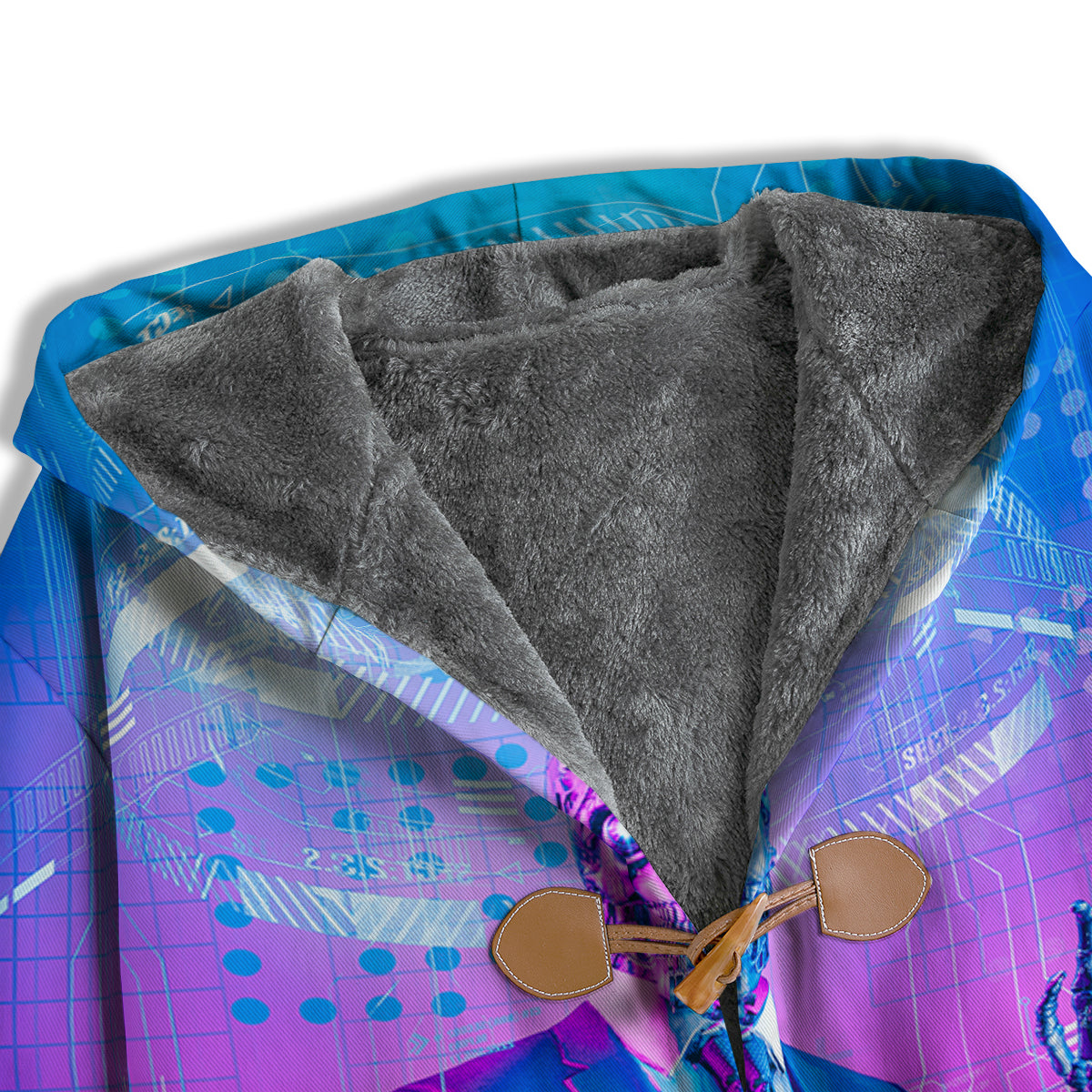 Purple Skeleton Cyber Print Men's Windbreaker Jacket-grizzshop