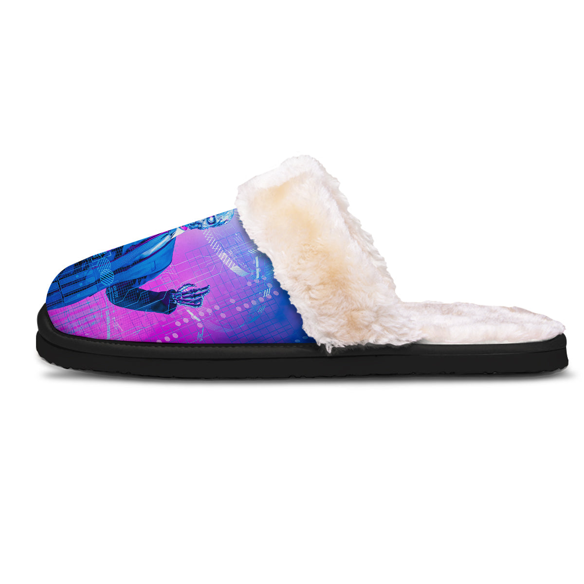 Purple Skeleton Cyber Print Slippers-grizzshop