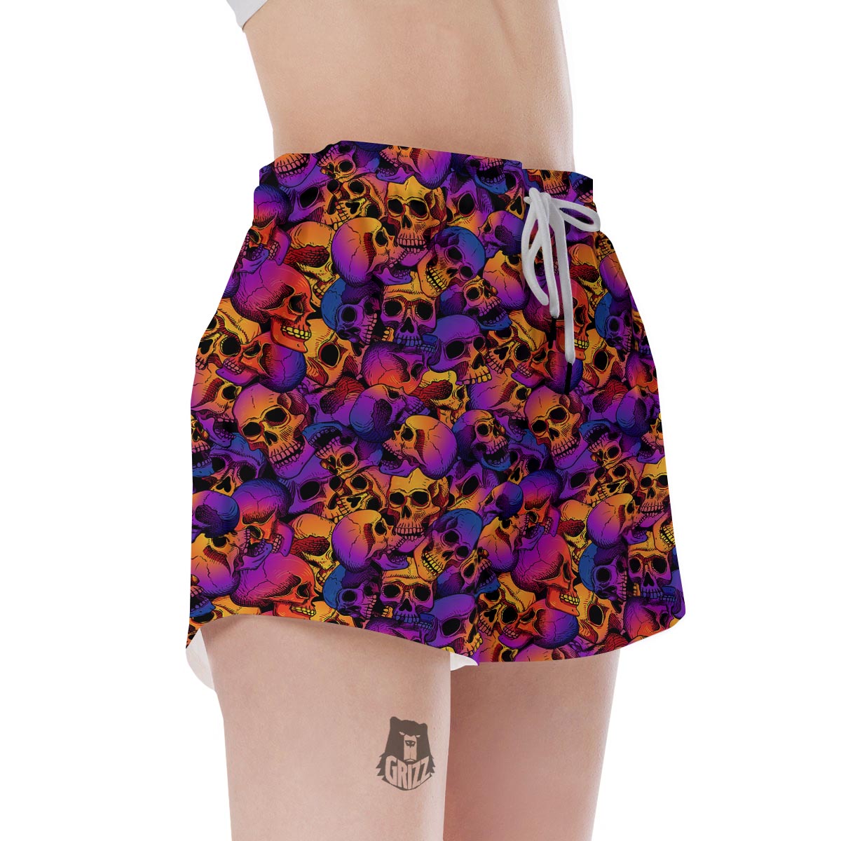 Purple Skull Women's Shorts-grizzshop