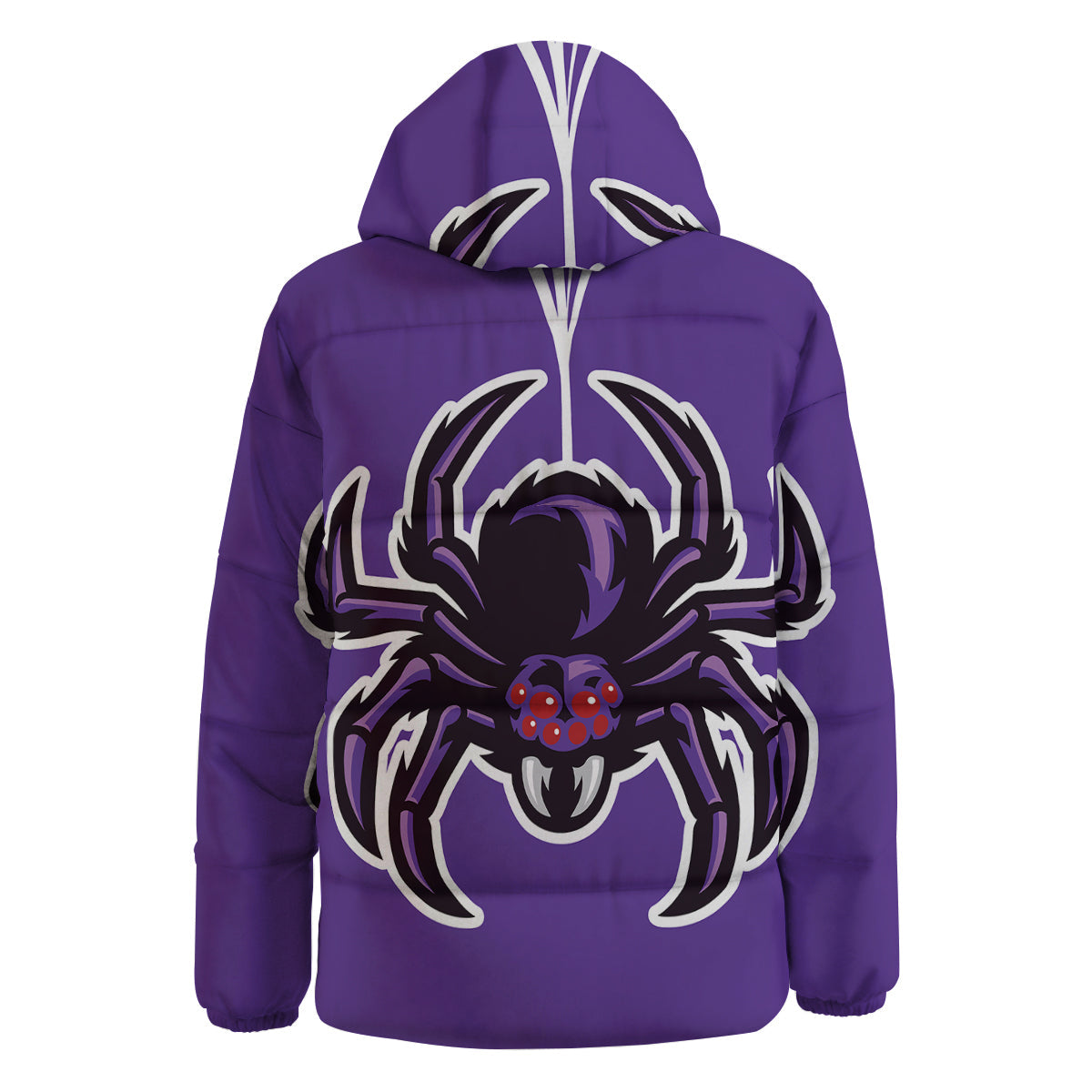 Purple Spider Print Down Jacket-grizzshop