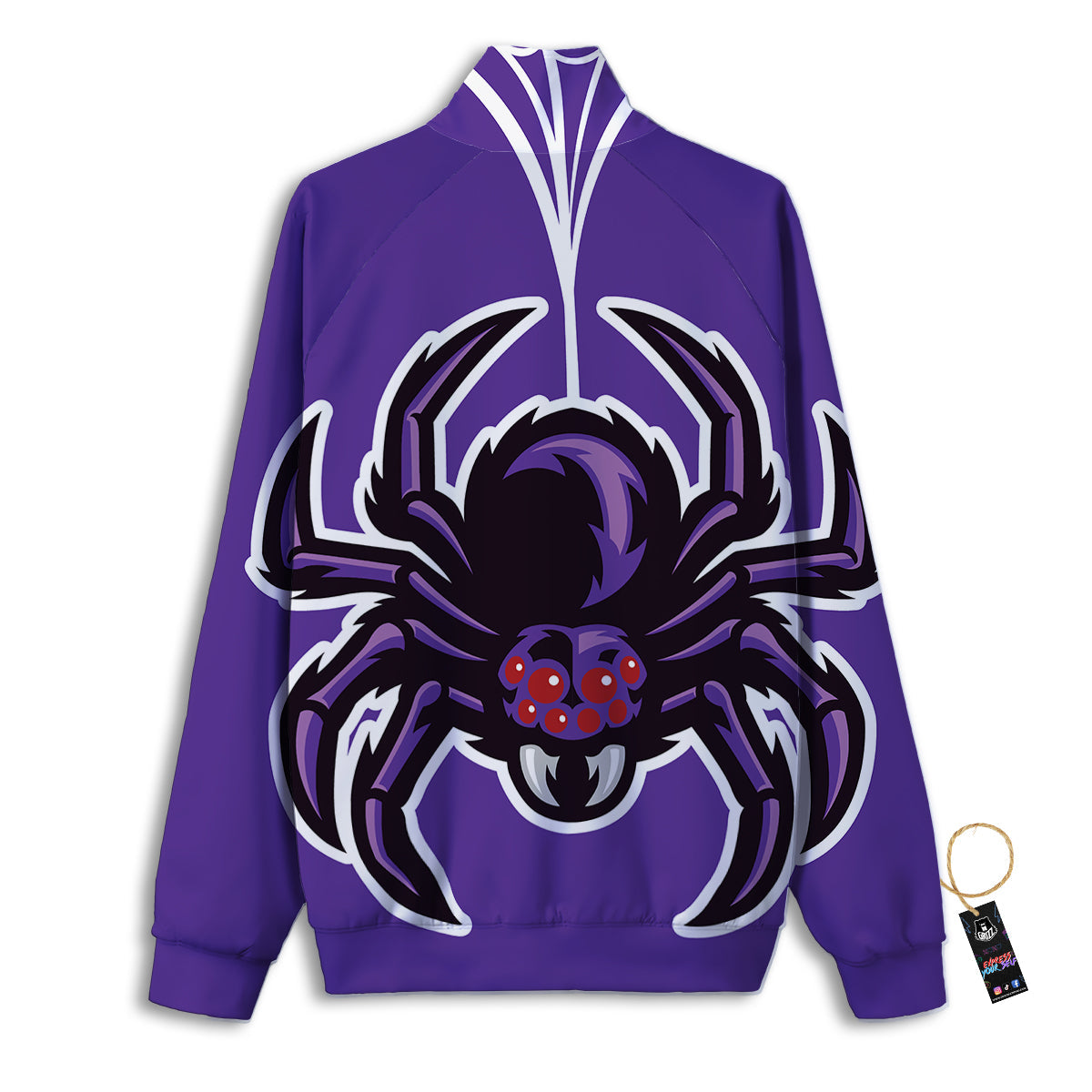Purple Spider Print Track Jacket-grizzshop