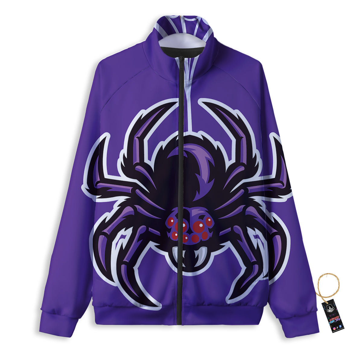 Purple Spider Print Track Jacket-grizzshop