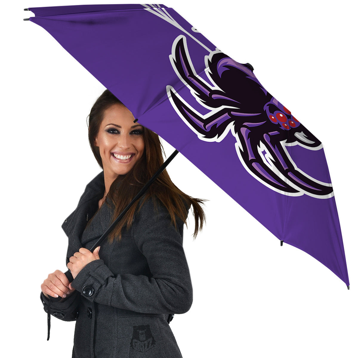 Purple Spider Print Umbrella-grizzshop