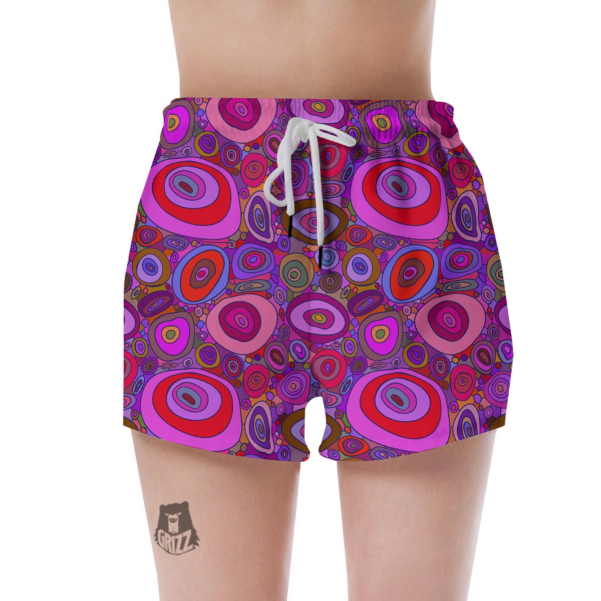 Purple Trippy Hippie Women's Shorts-grizzshop