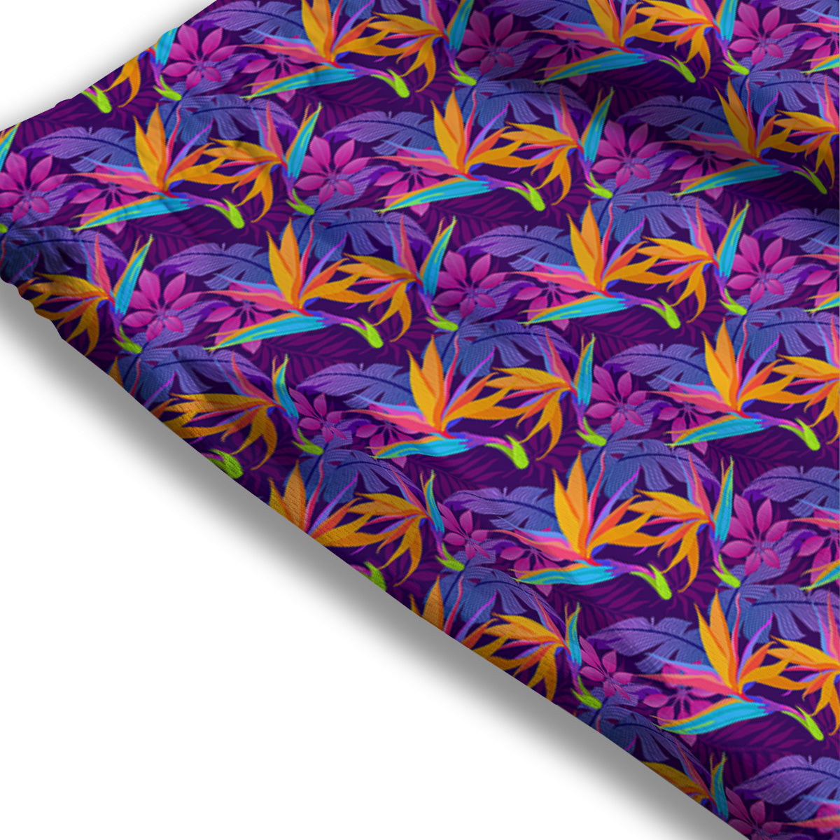 Purple Tropical Leaves Print Pattern Mesh Shorts-grizzshop