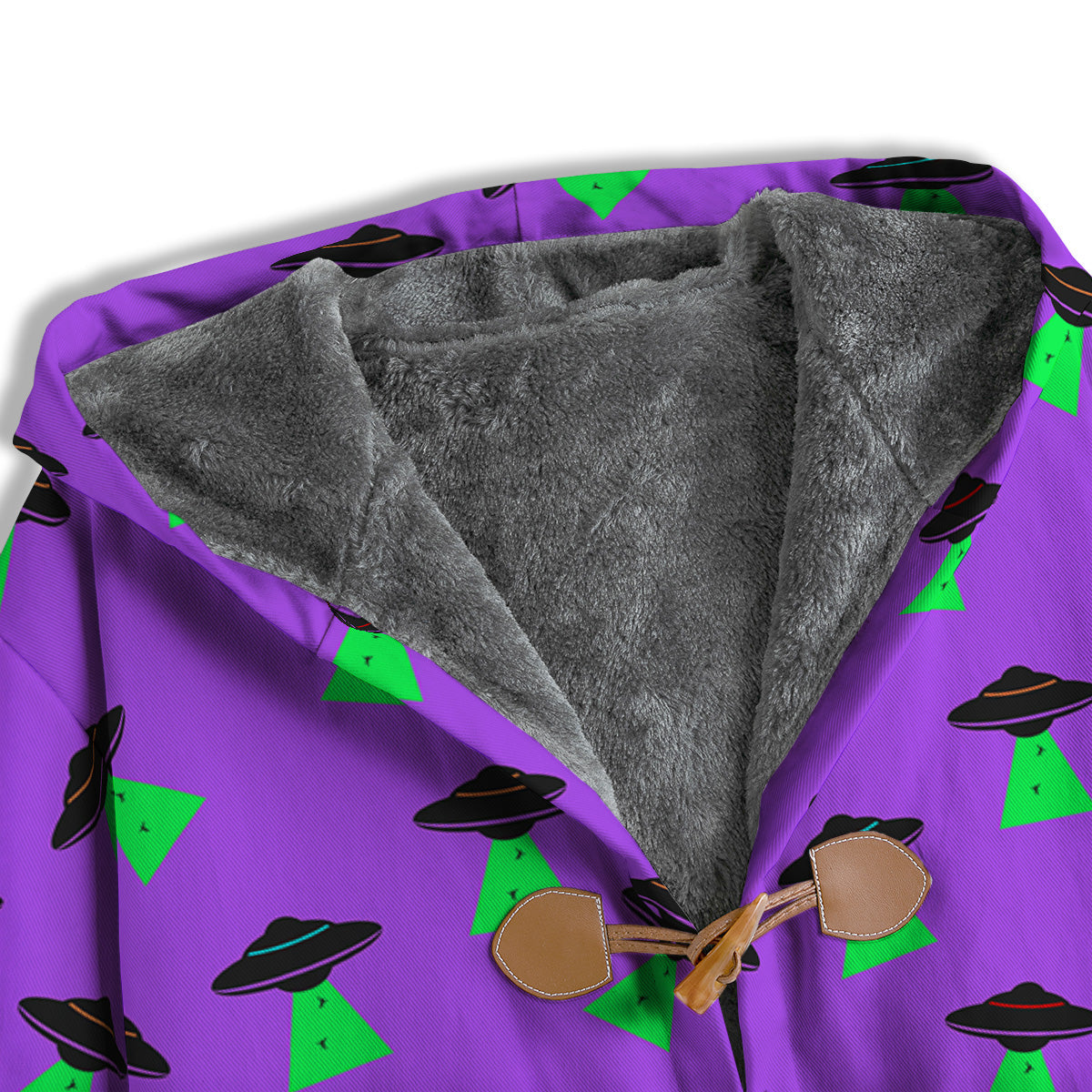 Purple UFO Alien Spaceship Print Pattern Men's Windbreaker Jacket-grizzshop