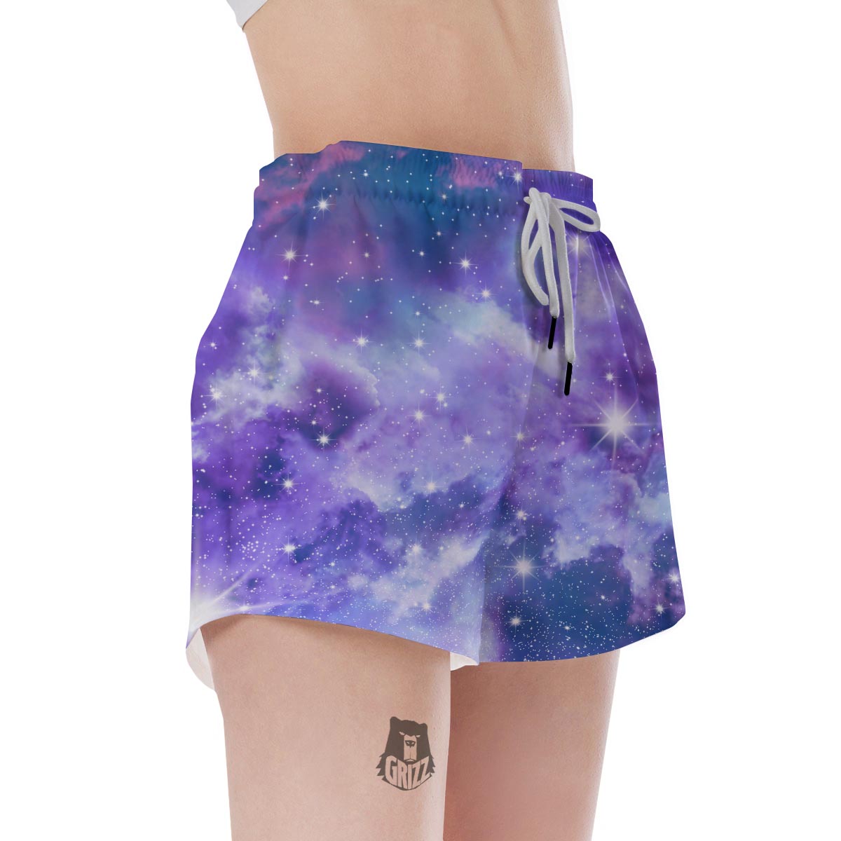 Purple Universe Galaxy Women's Shorts-grizzshop
