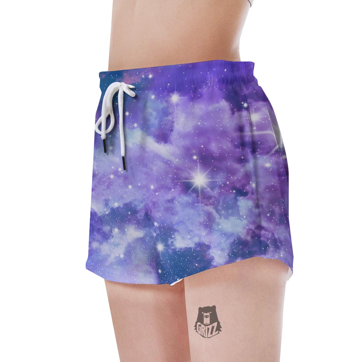 Purple Universe Galaxy Women's Shorts-grizzshop