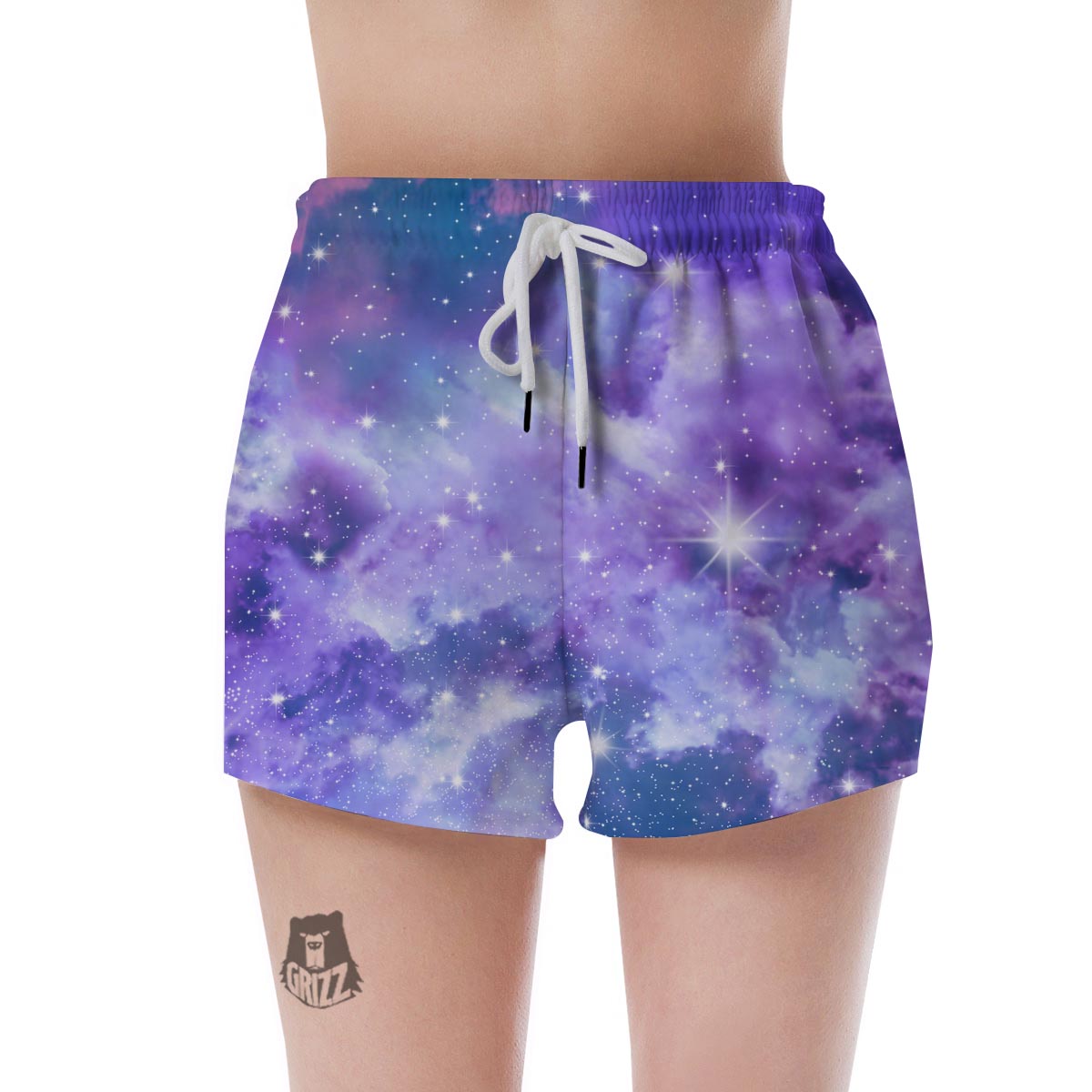 Purple Universe Galaxy Women's Shorts-grizzshop