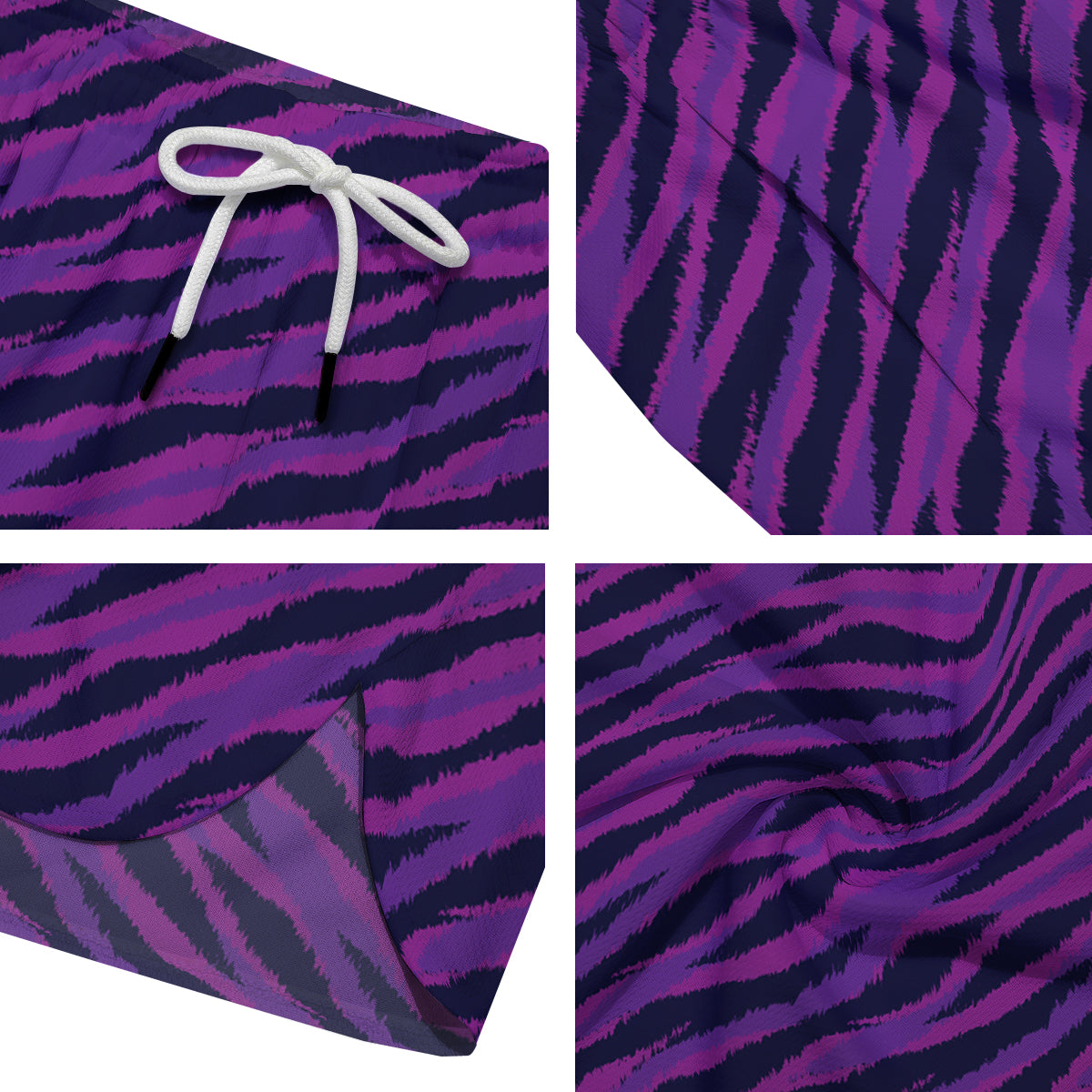 Purple Zebra Print Men's Running Shorts-grizzshop