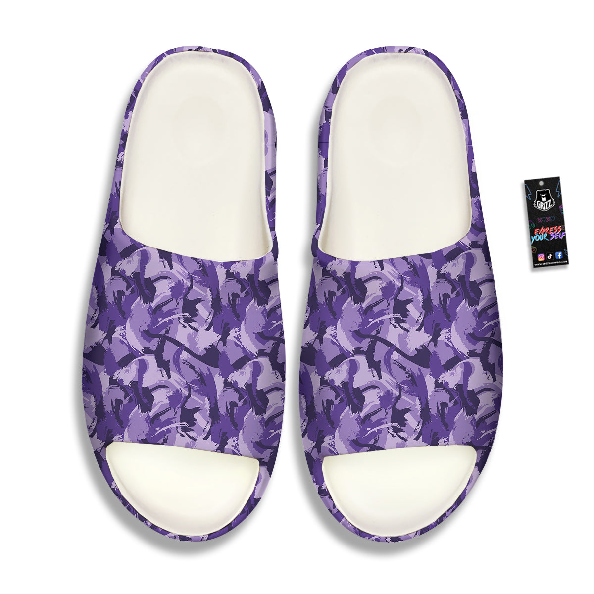 Purple Abstract Color Paint Print Sandals-grizzshop