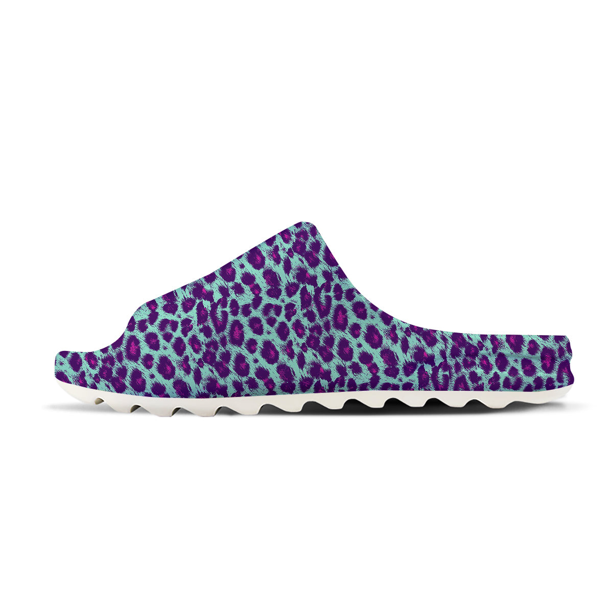 Purple And Blue Neon Leopard Print Sandals-grizzshop