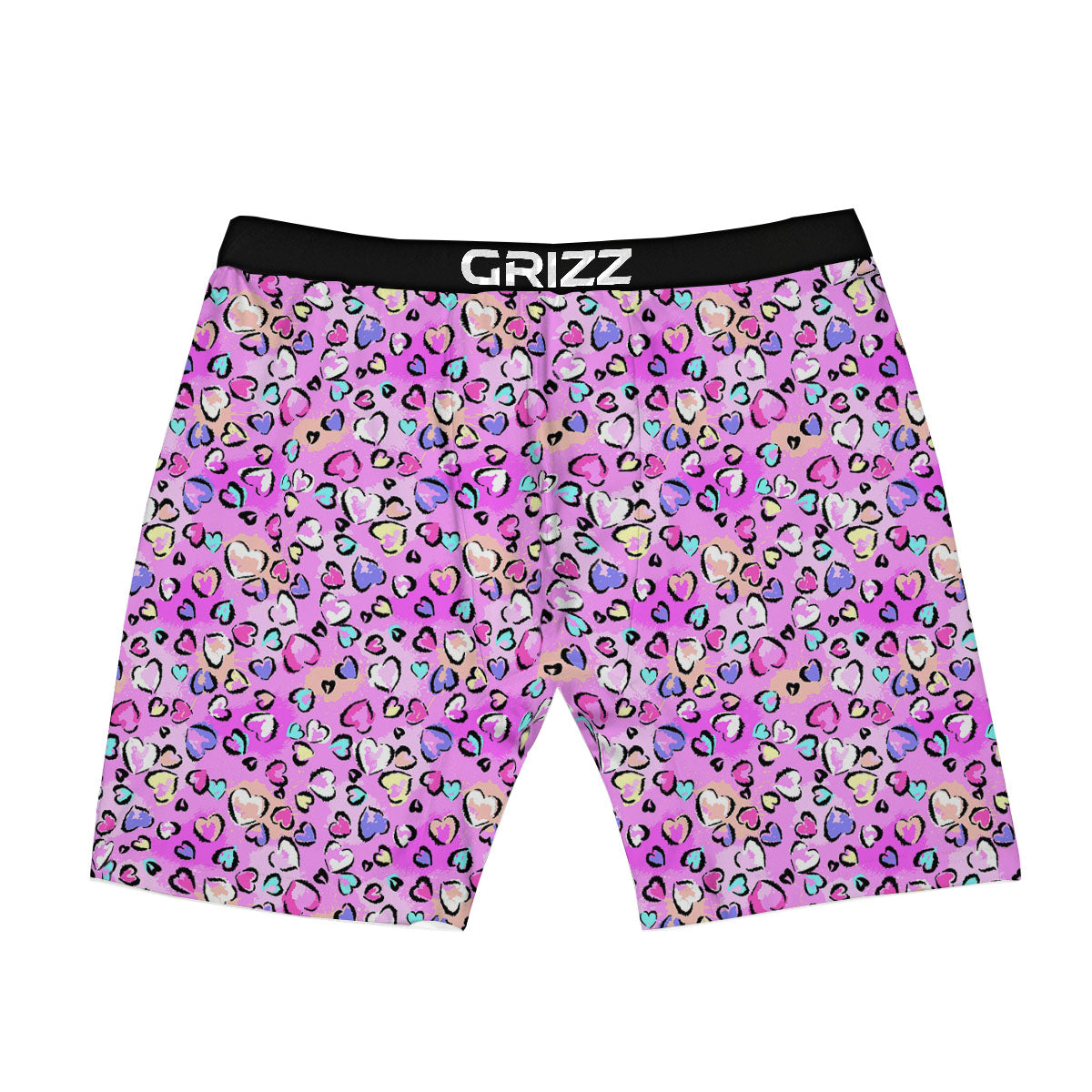 Purple Leopard Heart Colorful Print Pattern Boxer Briefs