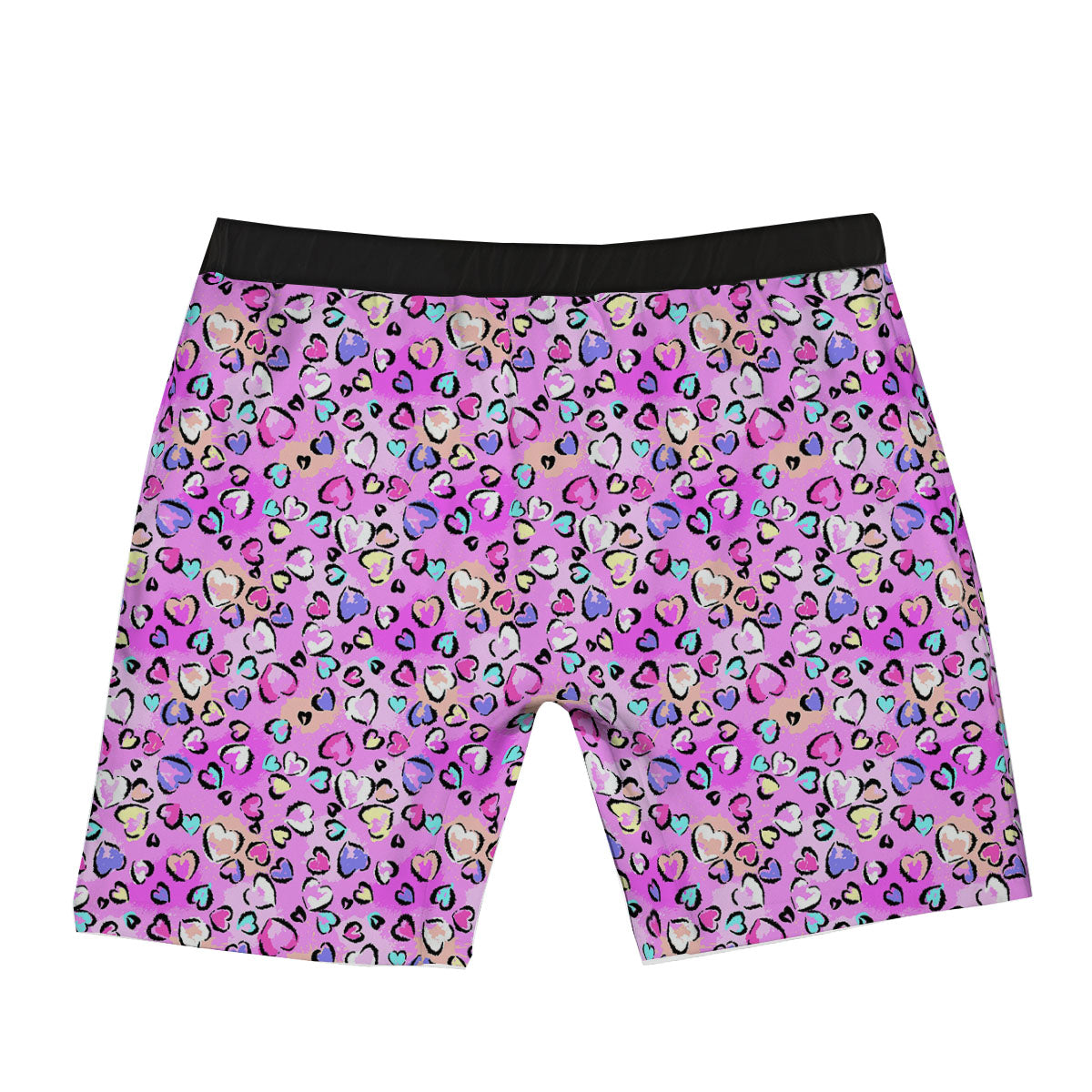 Purple Leopard Heart Colorful Print Pattern Boxer Briefs