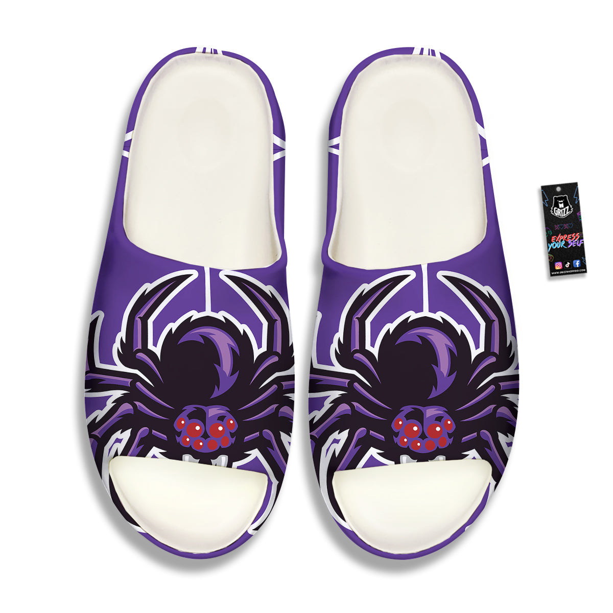 Purple Spider Print Sandals-grizzshop