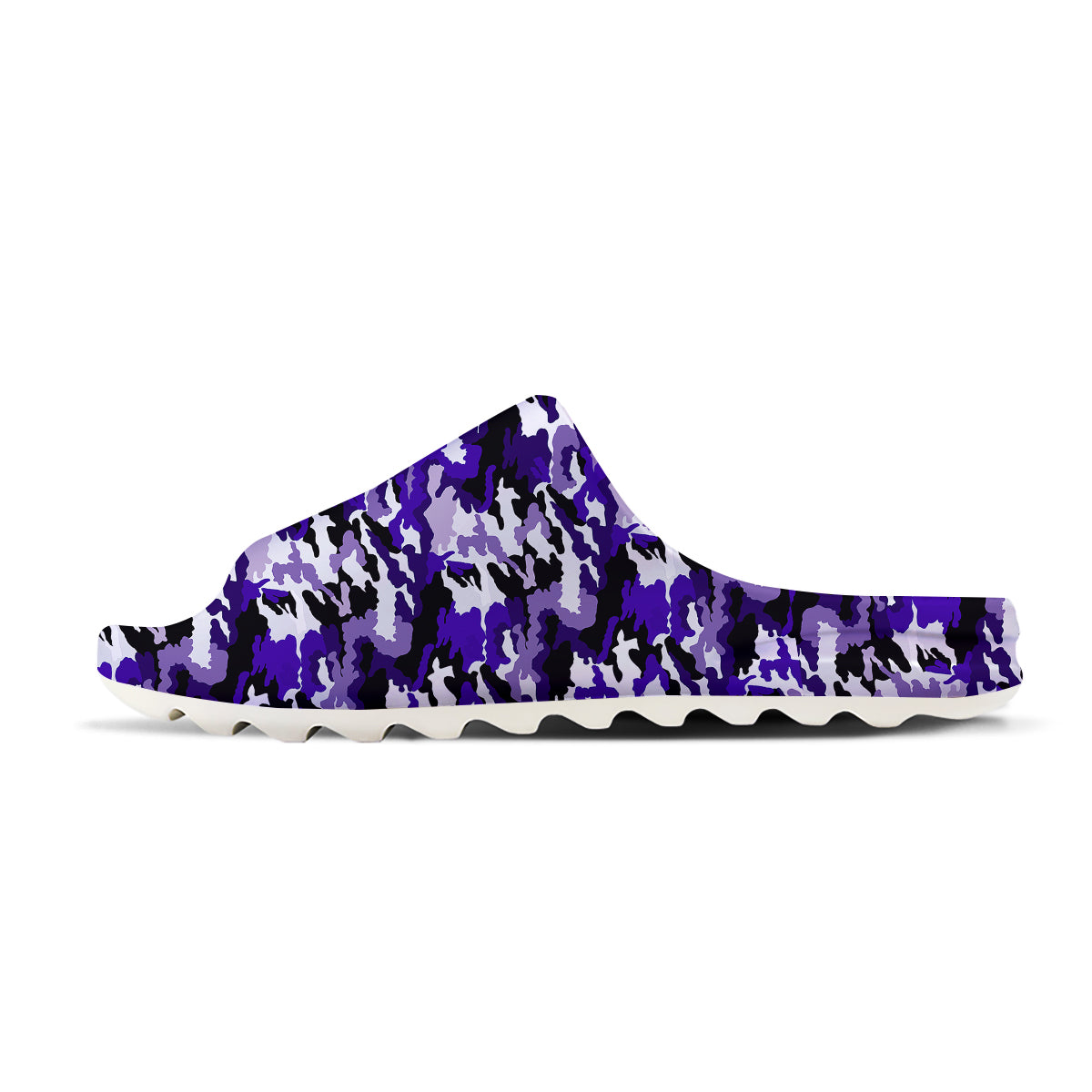 Purple White Abstract Camouflage Print Sandals-grizzshop