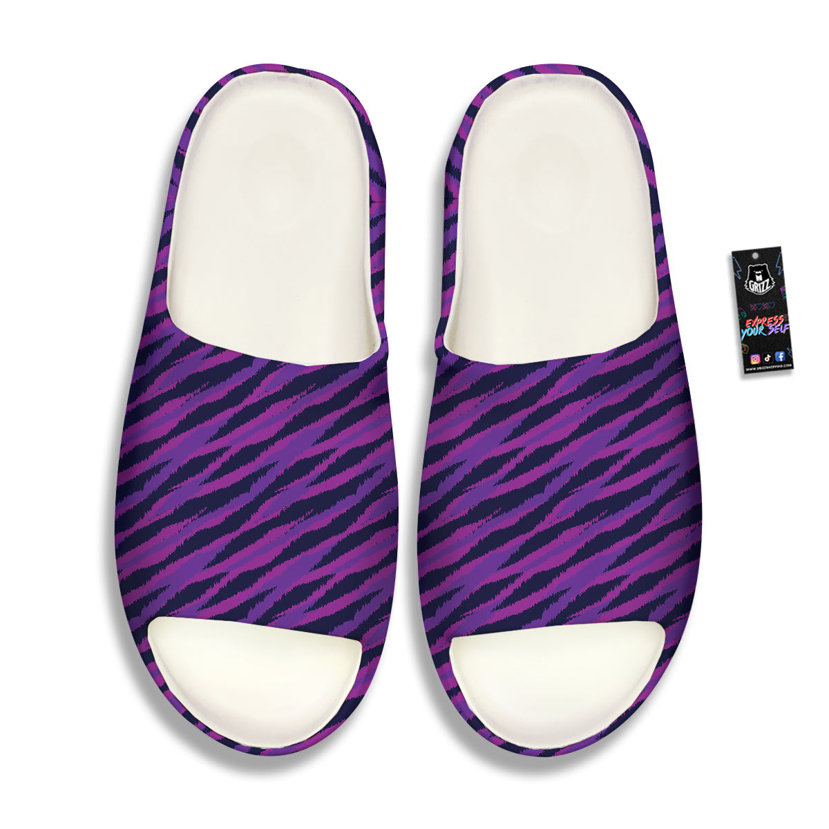 Purple Zebra Print Sandals-grizzshop