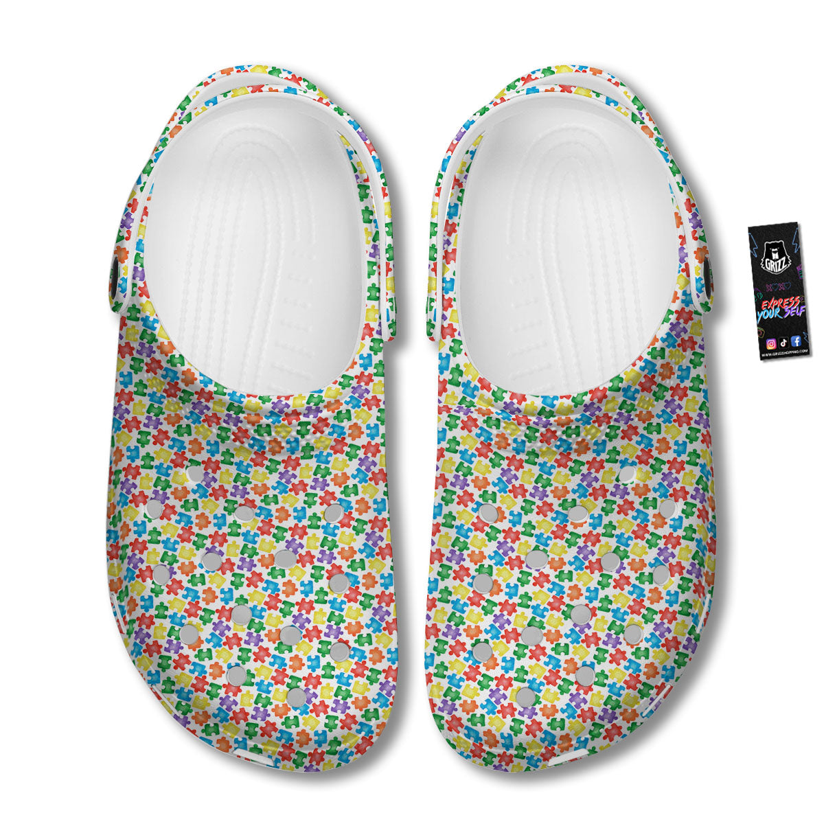 Puzzle Autism Awareness Print Clog-grizzshop