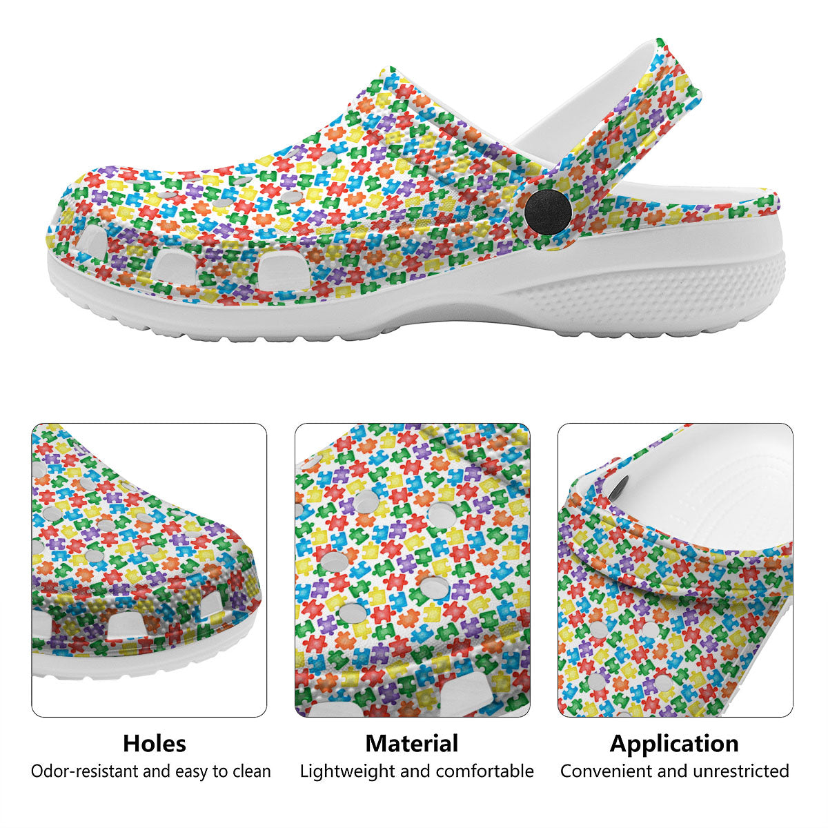 Puzzle Autism Awareness Print Clog-grizzshop