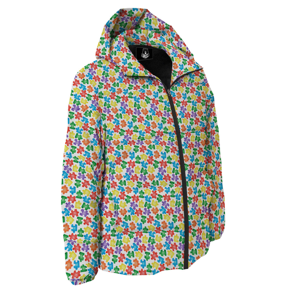 Puzzle Autism Awareness Print Down Jacket-grizzshop