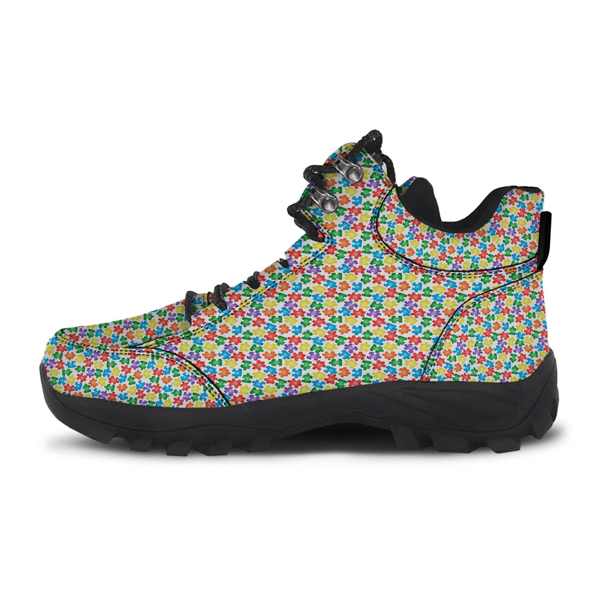 Puzzle Autism Awareness Print Hiking Shoes-grizzshop