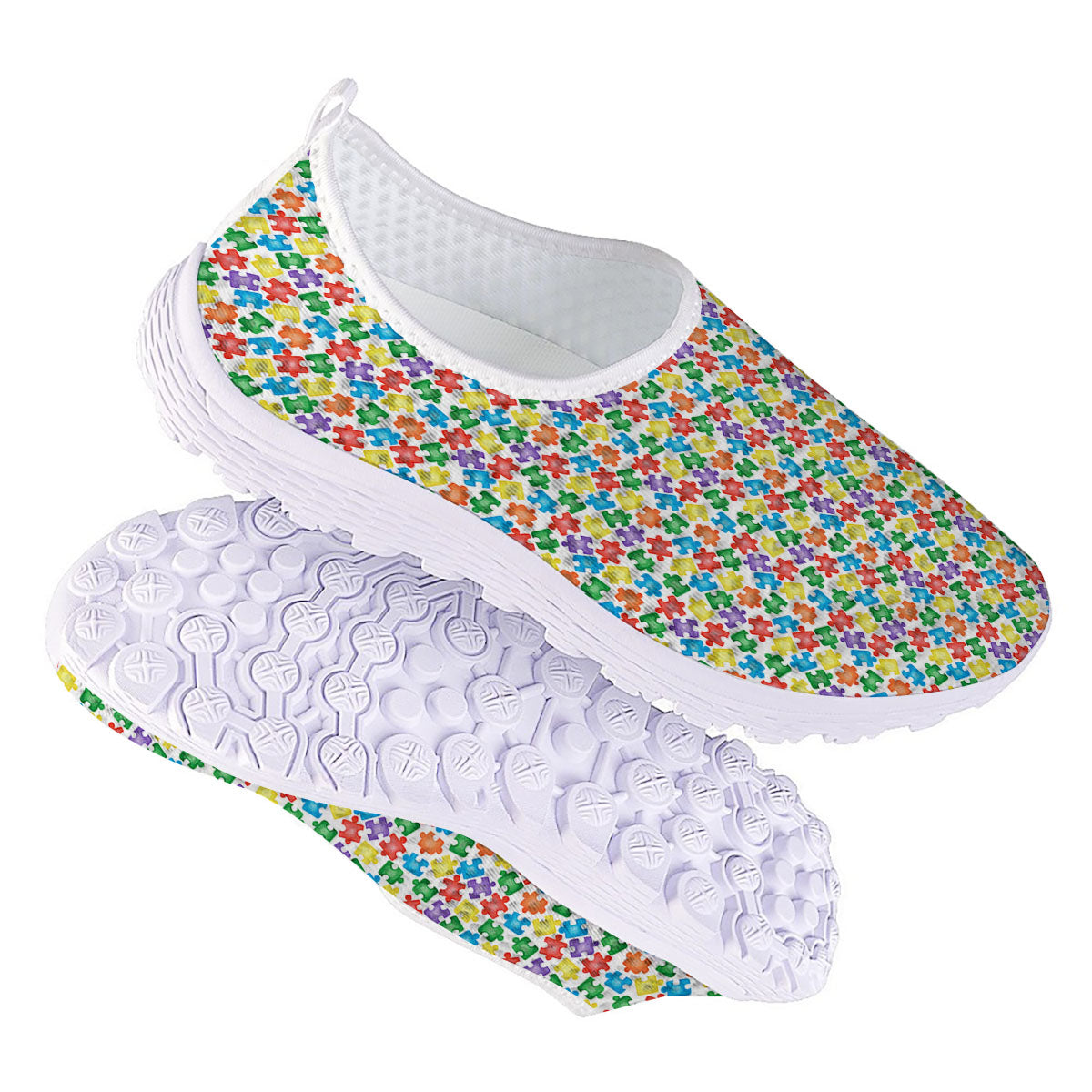 Puzzle Autism Awareness Print Nurse Shoes-grizzshop
