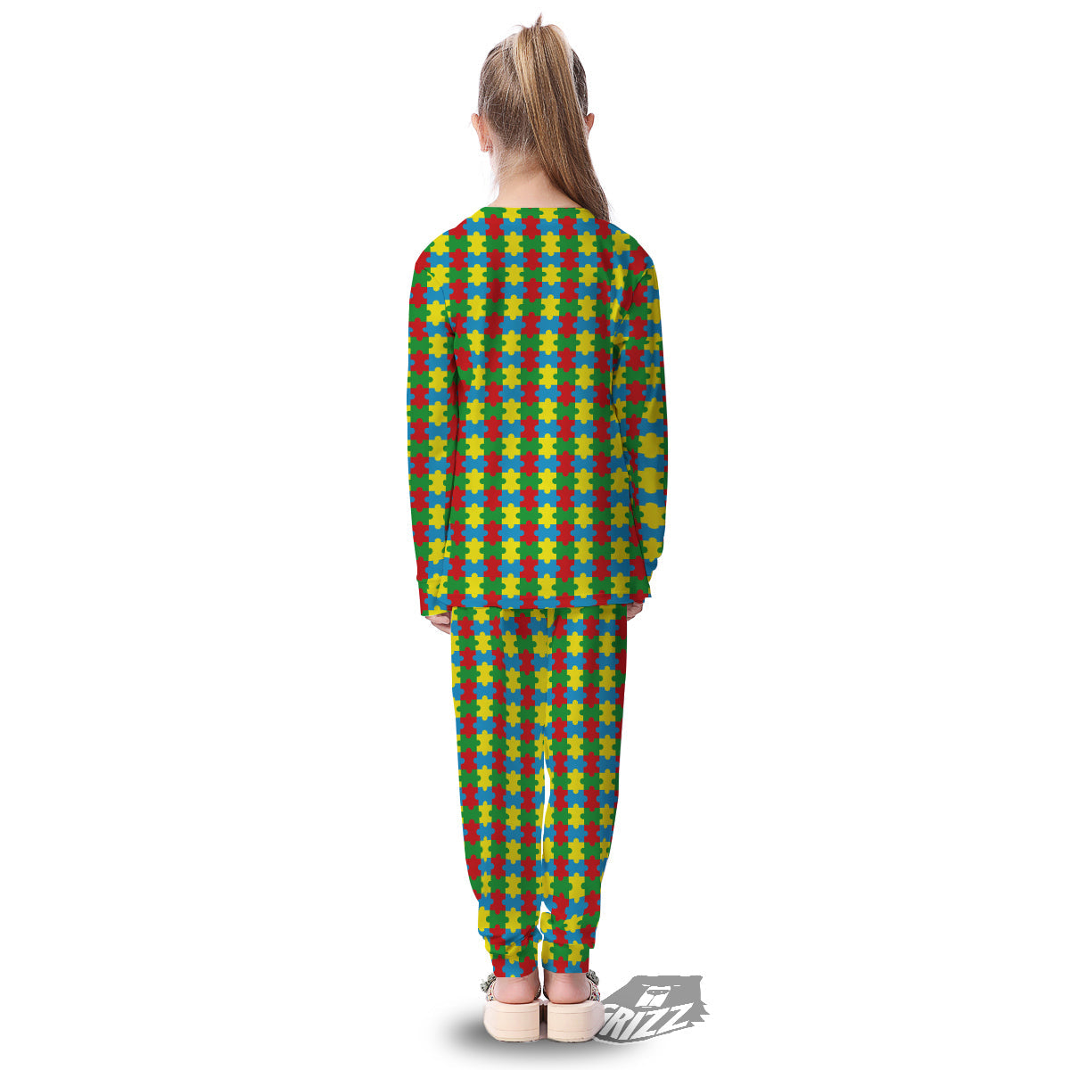 Puzzle Autism Awareness Print Pattern Kid's Pajamas-grizzshop