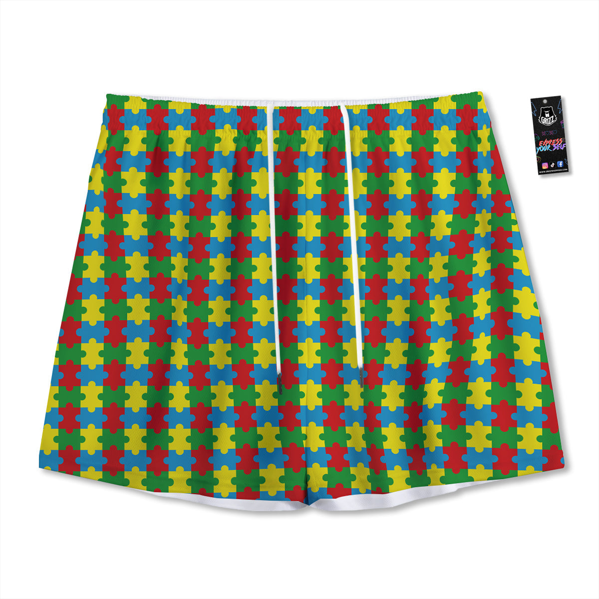 Pug With Glasses Cute Print Cute Mesh Shorts