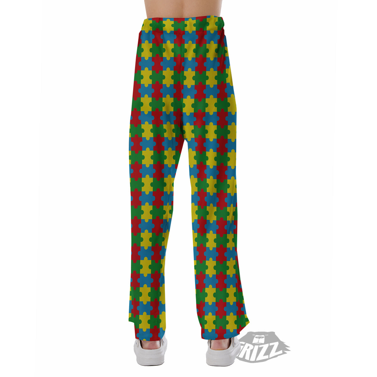 Puzzle Autism Awareness Print Pattern Pajama Pants-grizzshop
