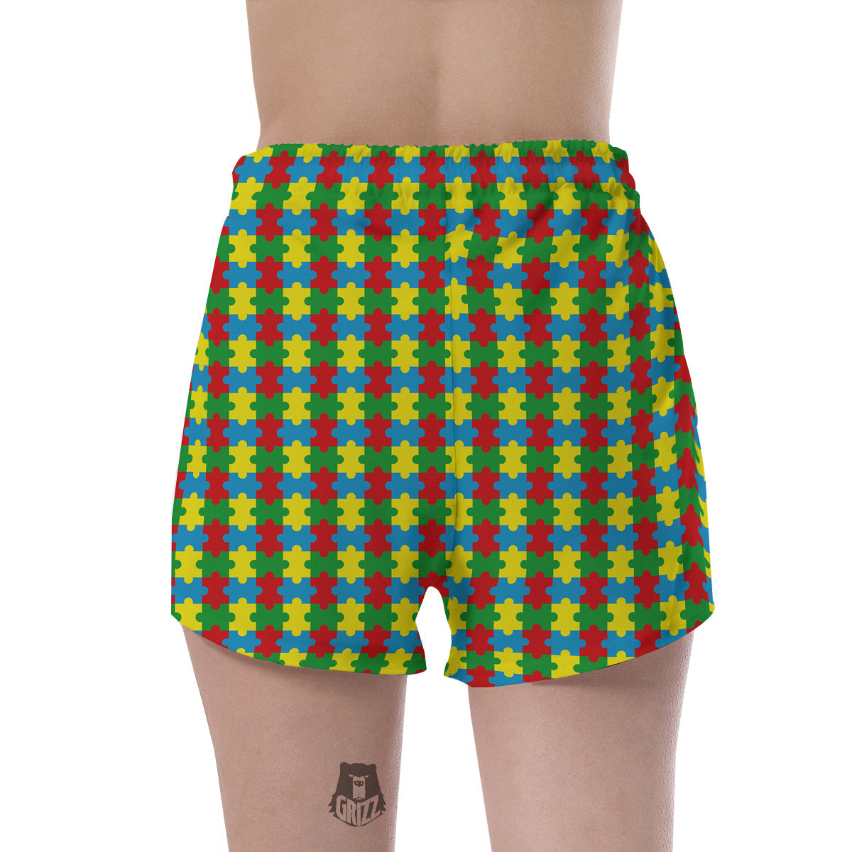 Puzzle Autism Awareness Print Pattern Women's Shorts-grizzshop