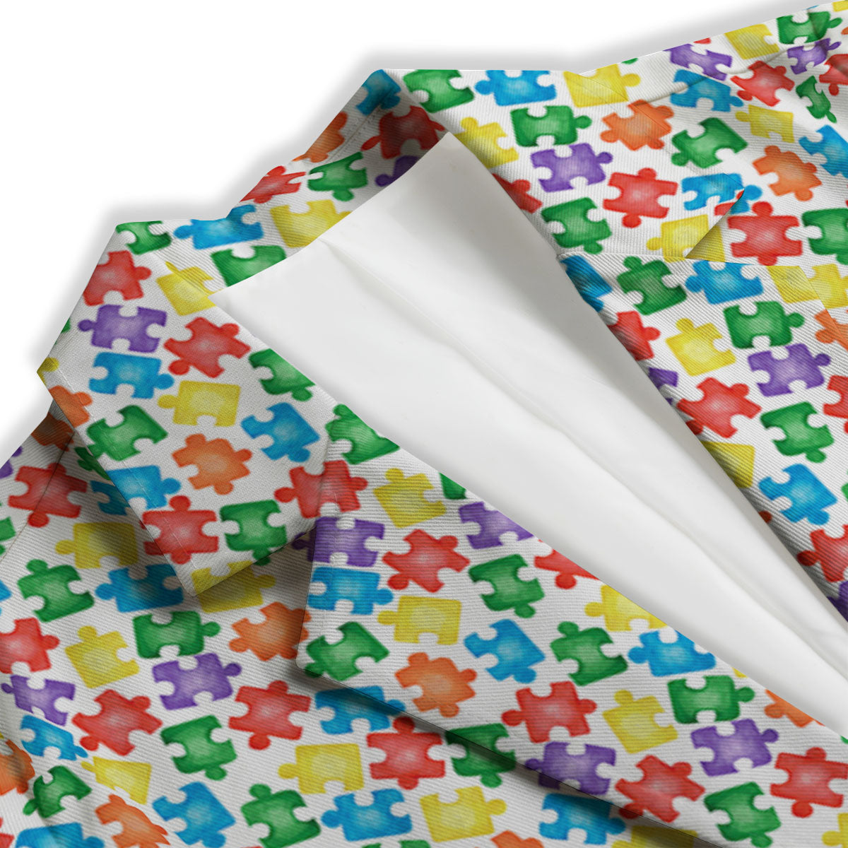 Puzzle Autism Awareness Print Women's Blazer-grizzshop