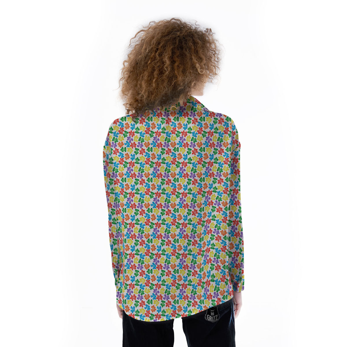 Puzzle Autism Awareness Print Women's Long Sleeve Shirts-grizzshop