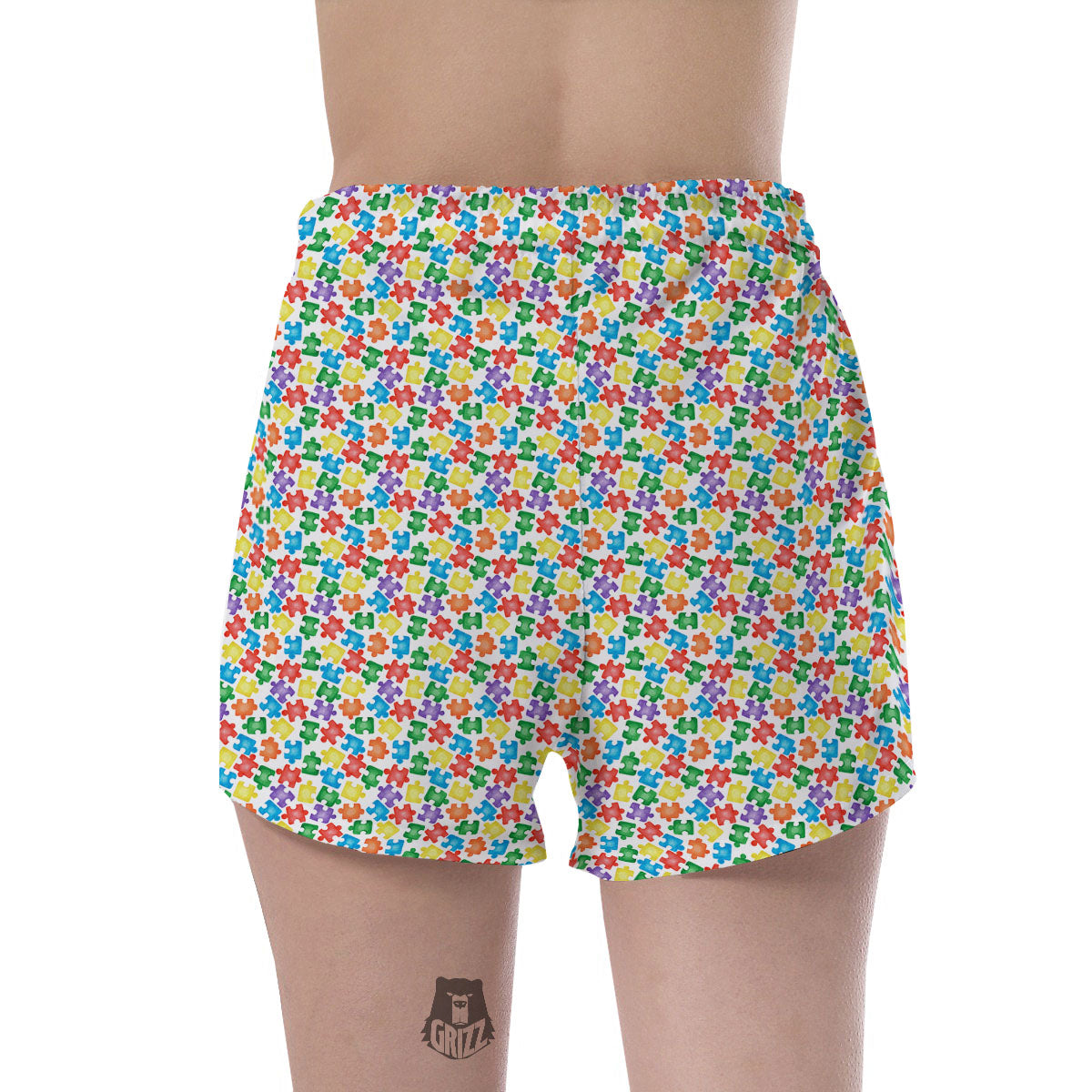 Puzzle Autism Awareness Print Women's Shorts-grizzshop
