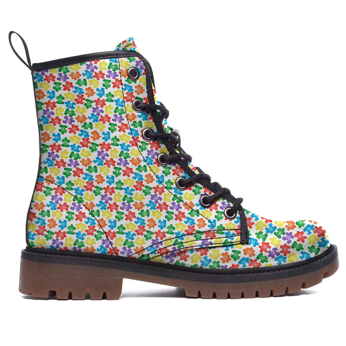 Puzzle Autism Awareness Print Work Boots-grizzshop