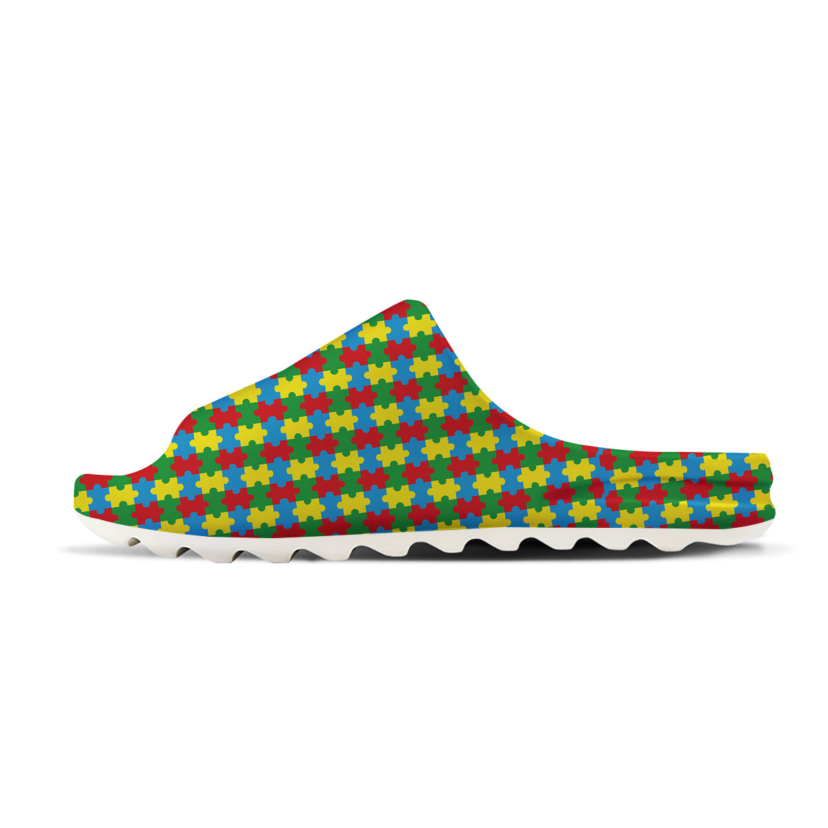 Puzzle Autism Awareness Print Pattern Sandals-grizzshop