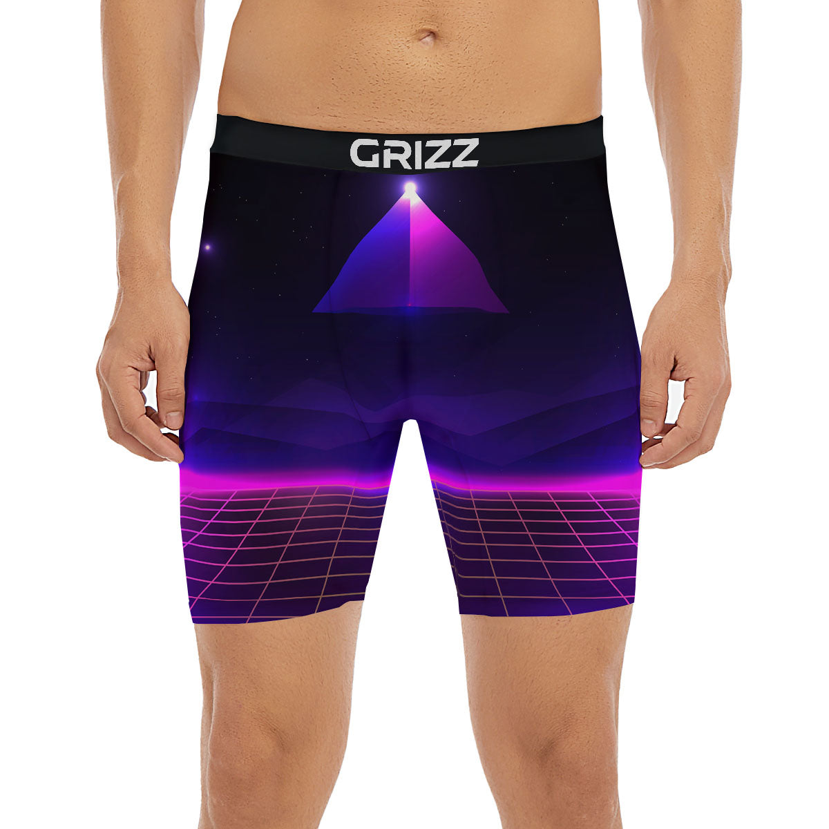 Pyramid Cloud Purple Print Boxer Briefs-grizzshop