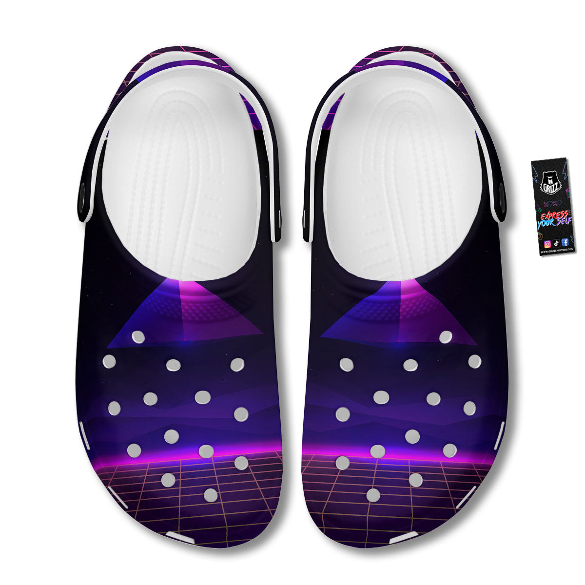 Pyramid Cloud Purple Print Clog-grizzshop